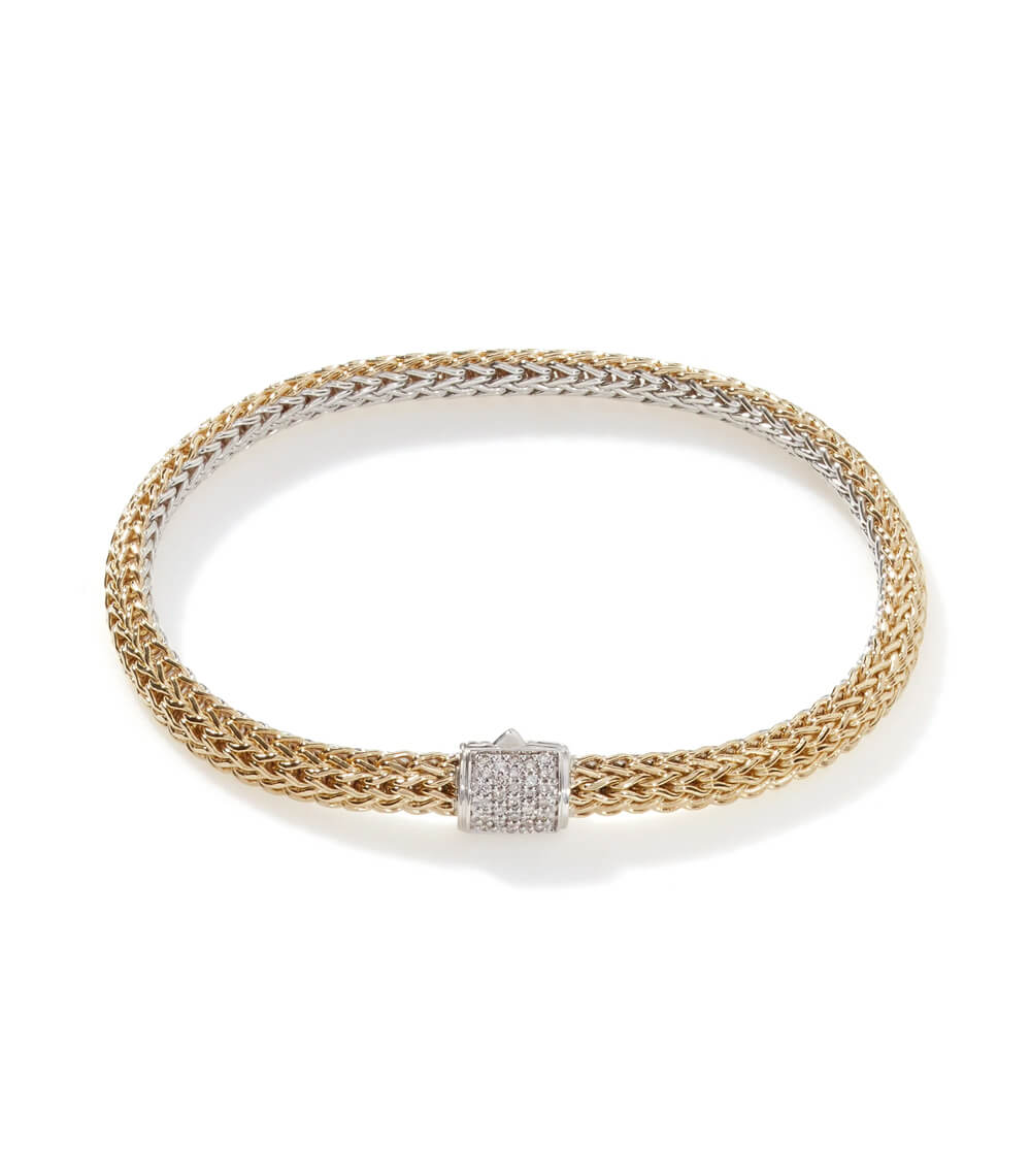Pulsera Icono, Oro, Plata, Diamantes